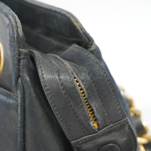 [3ye5573] Auth Chanel Shoulder Bag Triple Coco Lambskin Black Gold metal - Picture 10 of 14